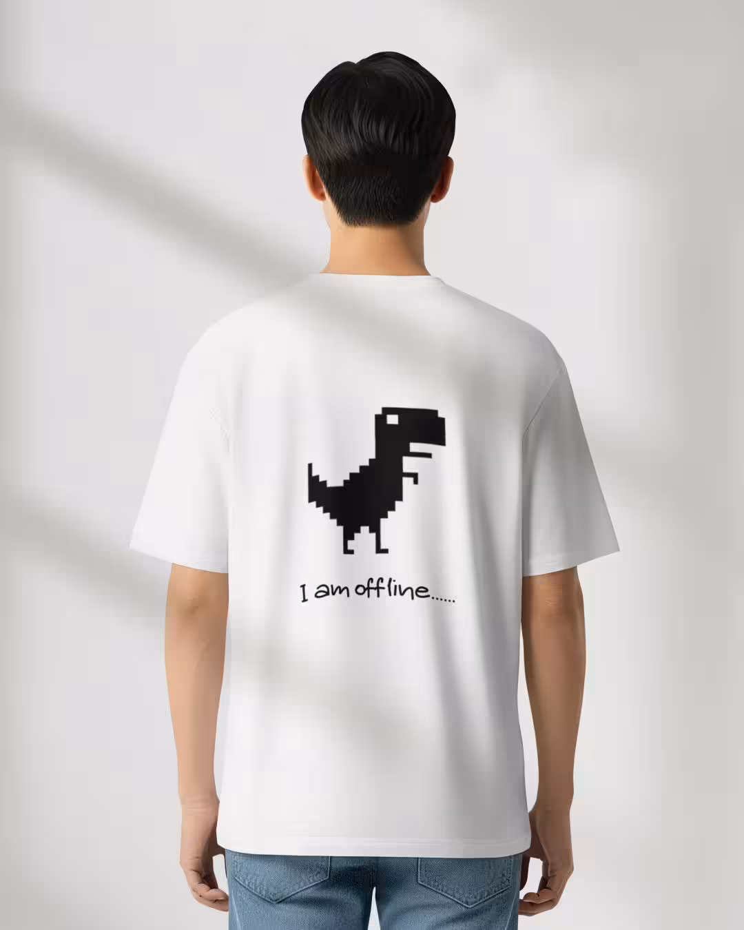 i-am-offline-pixel-dinosaur-oversized-white-unisex-t-shirt-drop-shoulder
